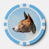 Basenji Painting - Cute Original Art Poker Chips (Voorkant)