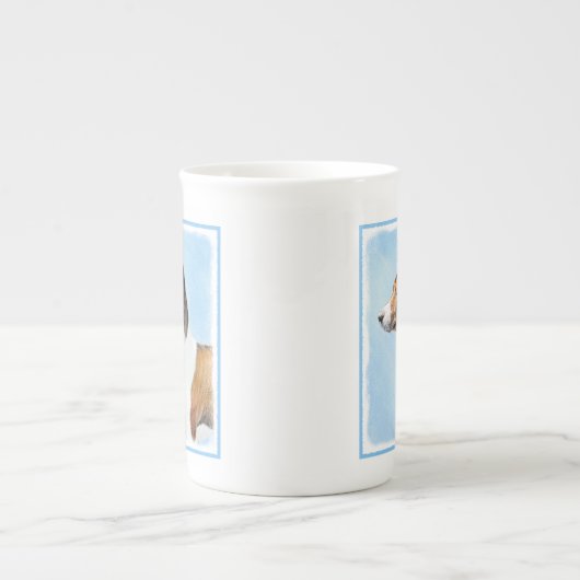 Basenji Painting - Cute Original Art Porselein Kop (Voorkant)