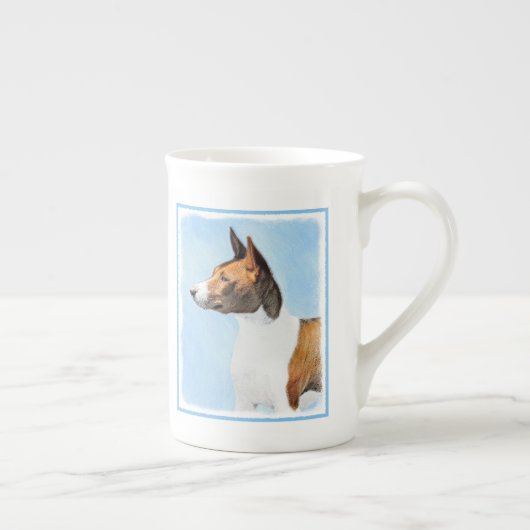 Basenji Painting - Cute Original Art Porselein Kop (Rechts)