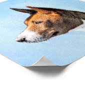Basenji Painting - Cute Original Art Poster (Hoek)