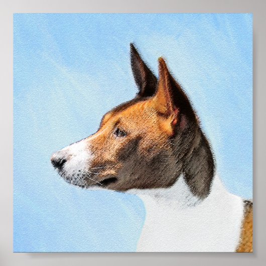 Basenji Painting - Cute Original Art Poster (Voorkant)