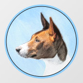 Basenji Painting - Cute Original Art Raamsticker (Vel)