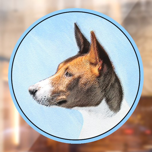 Basenji Painting - Cute Original Art Raamsticker (Vel 2)