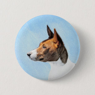 Basenji Painting - Cute Original Art Ronde Button 5,7 Cm