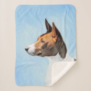Basenji Painting - Cute Original Art Sherpa Deken