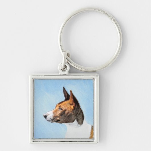 Basenji Painting - Cute Original Art Sleutelhanger (Voorkant)