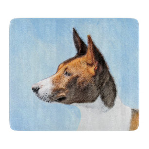 Basenji Painting - Cute Original Art Snijplank