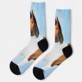 Basenji Painting - Cute Original Art Sokken (Links)