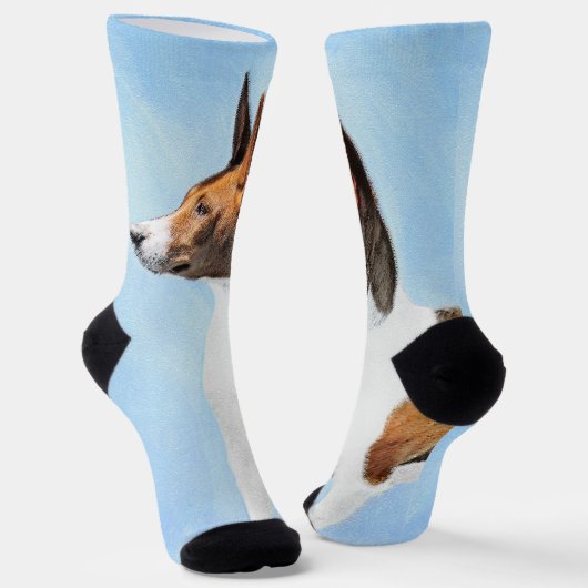 Basenji Painting - Cute Original Art Sokken (Gebogen)