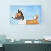 Basenji Painting - Cute Original Art Spandoek (Beurs)