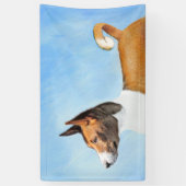 Basenji Painting - Cute Original Art Spandoek (Verticaal)