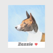 Basenji Painting - Cute Original Art Sticker (Vel)