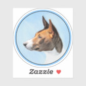 Basenji Painting - Cute Original Art Sticker (Vel)