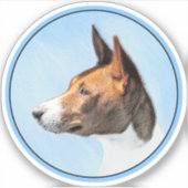 Basenji Painting - Cute Original Art Sticker (Voorkant)