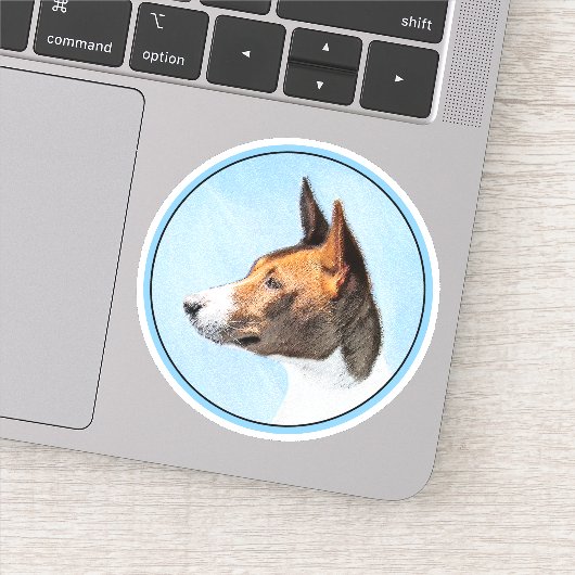 Basenji Painting - Cute Original Art Sticker (Detail)