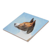 Basenji Painting - Cute Original Art Tegeltje (Zijkant)