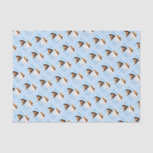 Basenji Painting - Cute Original Art Tissuepapier (Voorkant)