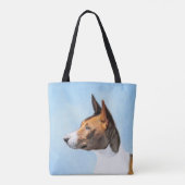 Basenji Painting - Cute Original Art Tote Bag (Achterkant)