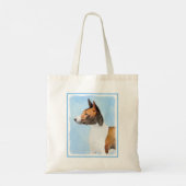 Basenji Painting - Cute Original Art Tote Bag (Achterkant)