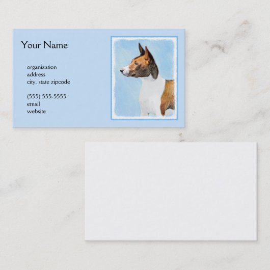 Basenji Painting - Cute Original Art Visitekaartje (Voorkant / Achterkant)