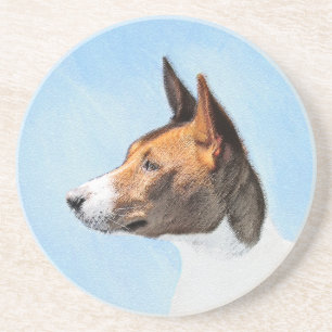 Basenji Painting - Cute Original Art Zandsteen Onderzetter