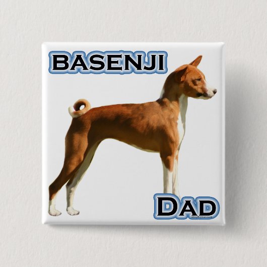 Basenji Pap 4 Vierkante Button 5,1 Cm (Voorkant)
