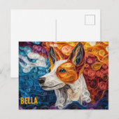 Basenji Paper Quilling Art Dog Portrait Briefkaart (Voorkant / Achterkant)
