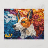 Basenji Paper Quilling Art Dog Portrait Briefkaart (Voorkant)