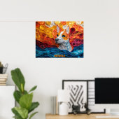 Basenji Paper Quilling Art Dog Portrait Poster (Thuiskantoor)