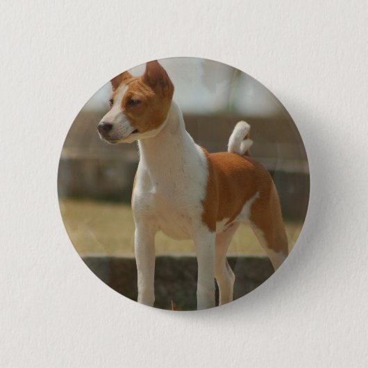 Basenji Pin Ronde Button 5,7 Cm (Voorkant)