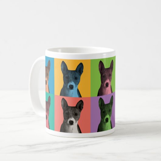 Basenji Pop-Art Coffee Cup Koffiemok (Voorkant links)