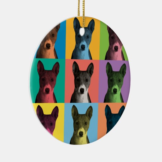 Basenji Pop-Art Ornament (Rechts)