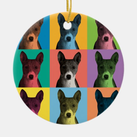 Basenji Pop-Art Ornament (Voorkant)