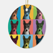 Basenji Pop-Art Ornament (Links)