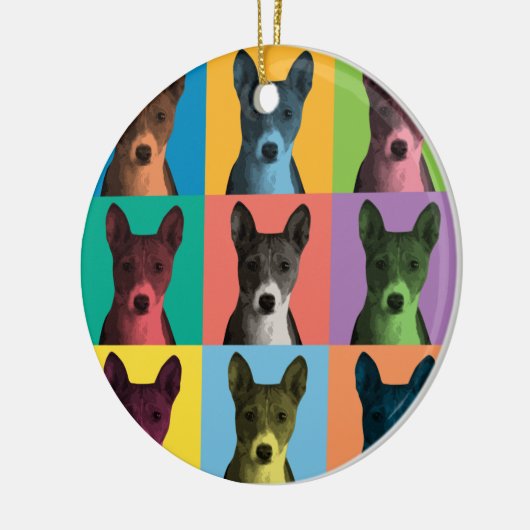 Basenji Pop-Art Ornament (Links)