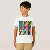 Basenji Pop-Art Youth T-Shirt (Voorkant volledig)