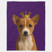 Basenji Puppy in Gold Crown Schattige Fleece Deken (Voorkant)