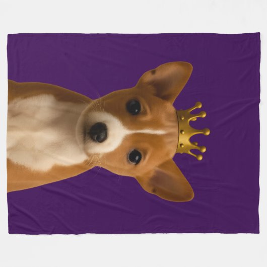 Basenji Puppy in Gold Crown Schattige Fleece Deken (Voorkant (Horizontaal))
