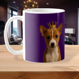 Basenji Puppy in Gold Crown Schattige Koffiemok