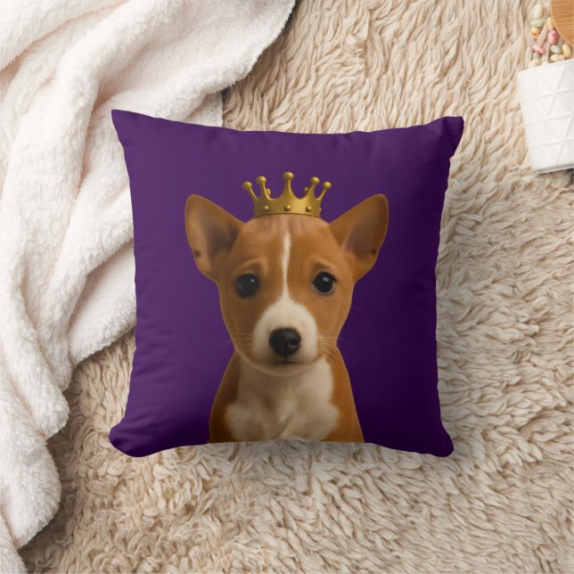 Basenji Puppy in Gold Crown Schattige Kussen (Deken)