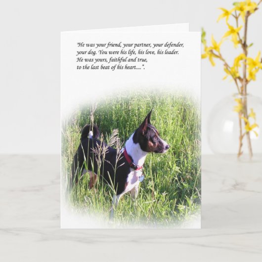 Basenji Rainbow Bridge-kaart Kaart (Gele Bloem)