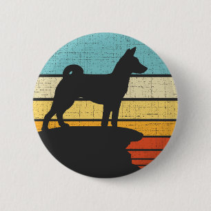 Basenji Retro  Hondenpuppy Eigenaar Lover Ronde Button 5,7 Cm