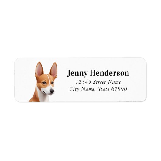 Basenji Return Address Label (Voorkant)