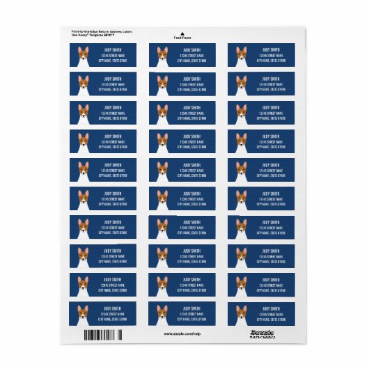 Basenji Return Address Label (Full Sheet)