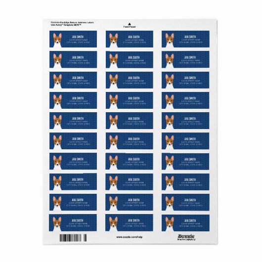 Basenji Return Address Label (Full Sheet)