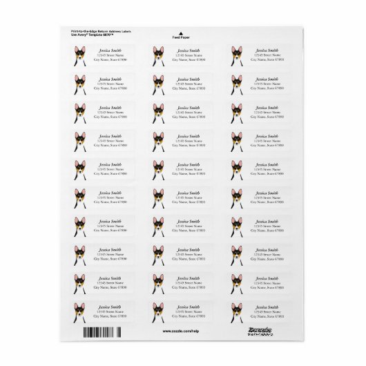 Basenji Return Address Labels (Full Sheet)