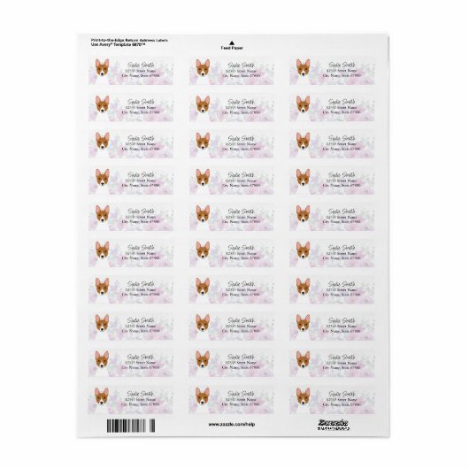 Basenji Return Address Labels (Full Sheet)