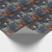 Basenji Riding Motorfiets Halloween Eng Cadeaupapier (Hoek)