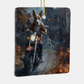 Basenji Riding Motorfiets Halloween Eng Keramisch Ornament (Rechts)
