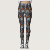 Basenji Riding Motorfiets Halloween Eng Leggings (Voorkant)